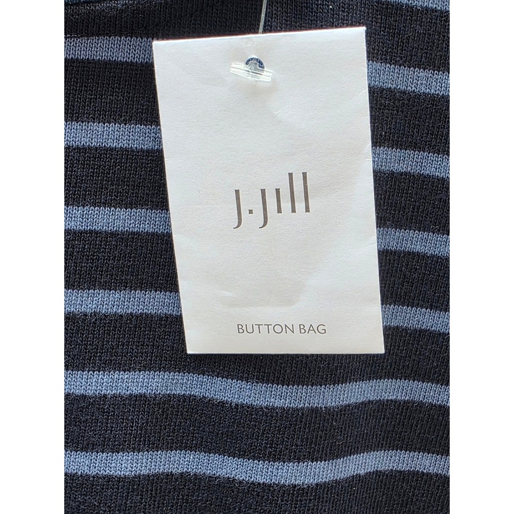 J.Jill Womens Blue Striped Mixed Media Shift Dress Tencel Hem Small KDR128491 - Picture 9 of 9